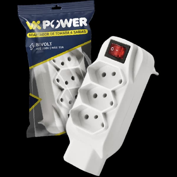 Produtos VX Power: Adaptador em L 4 Tomadas