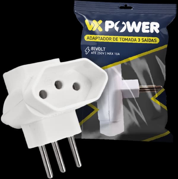 Produtos VX Power: Adaptador em T 3 Tomadas