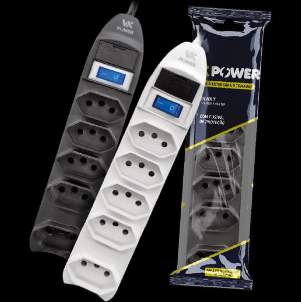 Produtos VX Power: Régua extensora 5 tomadas