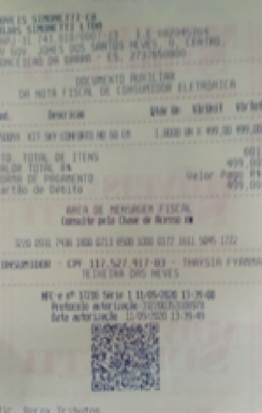 Nota Fiscal da venda