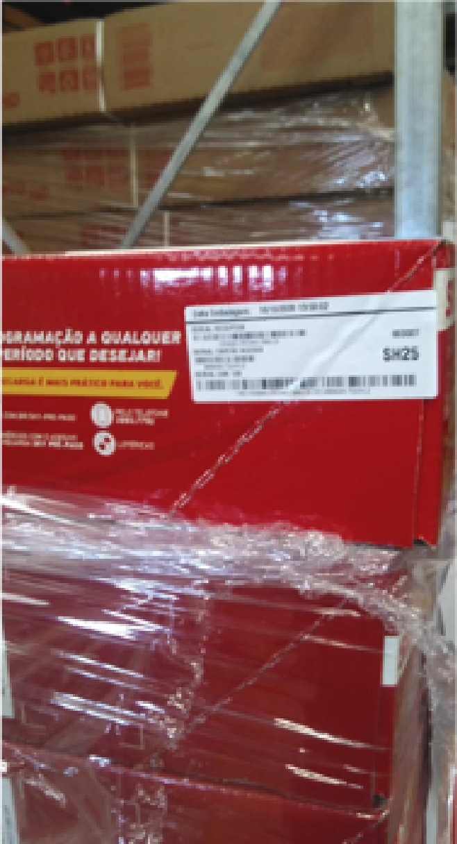 Etiqueta com código em serie localizada na lateral da embalagem do produto SKY Pré Pago