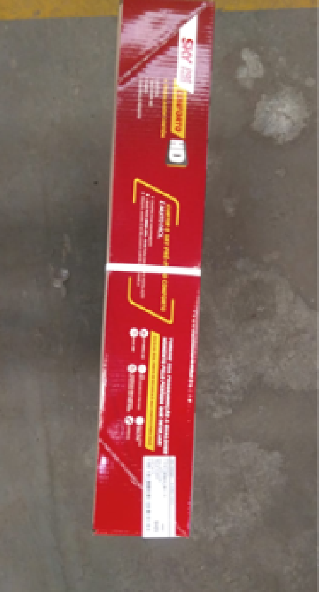 Etiqueta localizada na lateral da embalagem do produto SKY Pré Pago